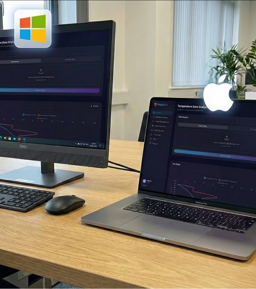 ProQuench running on Windows and macOS