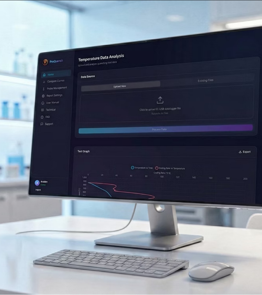 ProQuench v2.0 software on desktop